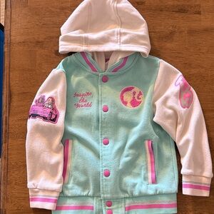 Kids Barbie Mint Green and White Hoodie Jacket